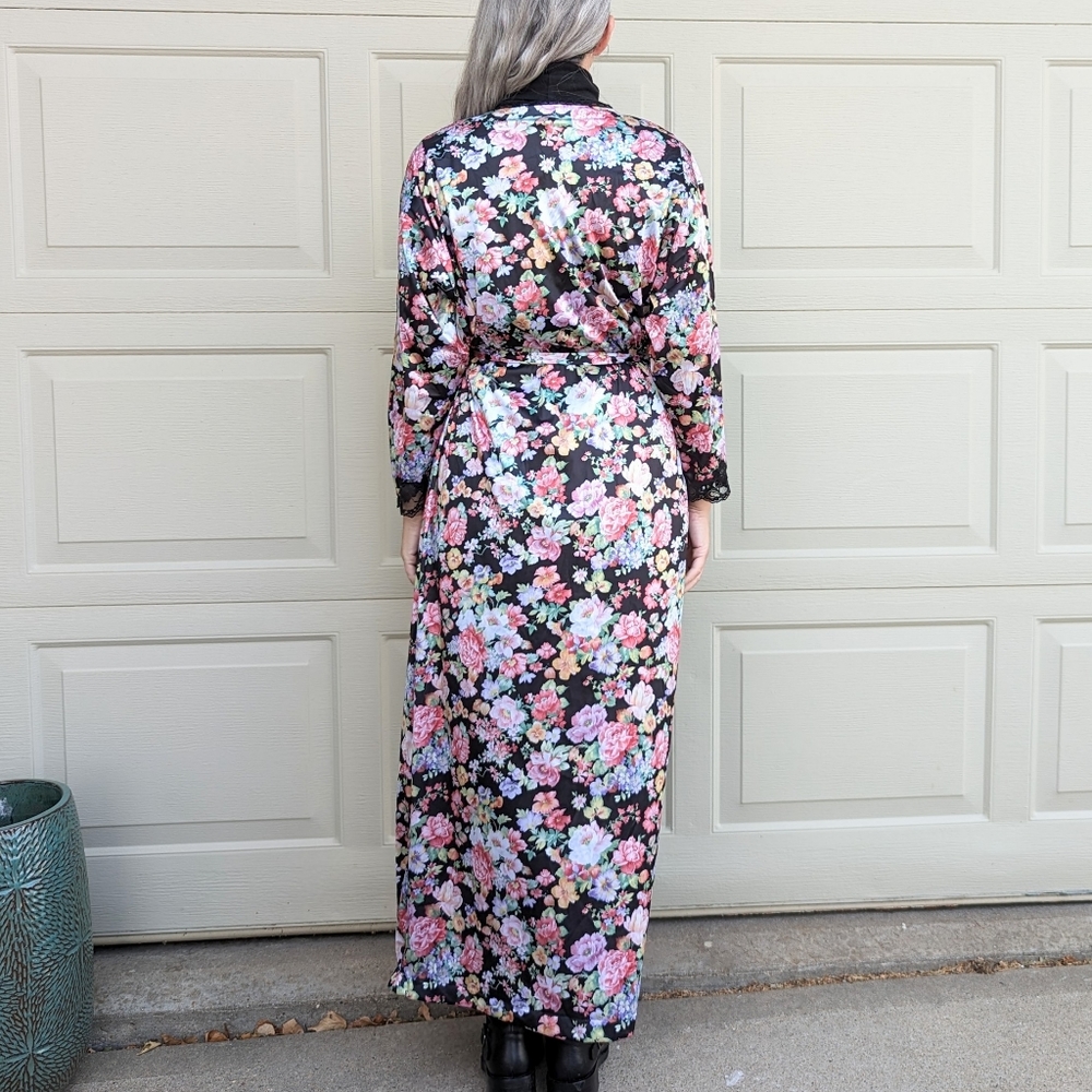 FLORAL vintage NIGHTGOWN and ROBE set L Xl - Picture 13 of 14